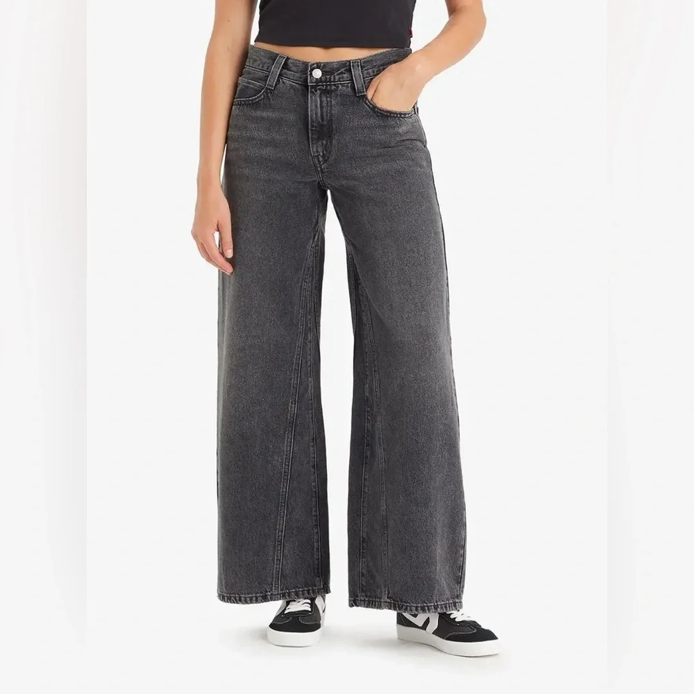 Levi’s ‘94 Baggy Wide Leg Jeans in Where’s My Phone Charcoal Washed Black sz 26